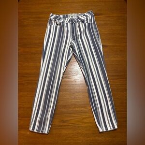Rocks & Indigo Navy/grey Striped Jeans - size 8 juniors.